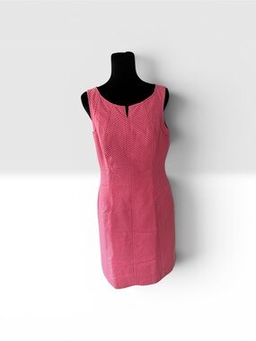 Talbots Pink Textured Sleeveless Sheath Dress